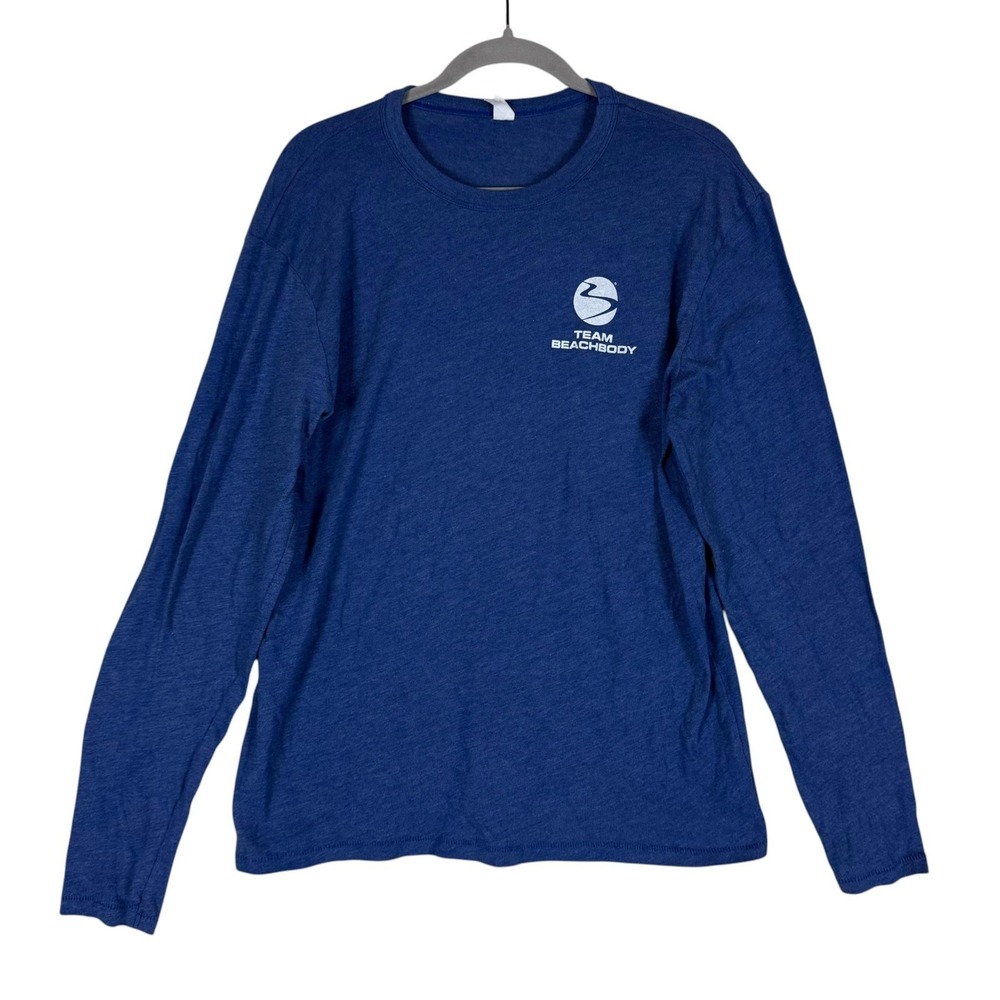 Team Beachbody Alternative Shirt Mens Medium Blue Long Sleeve Graphic Tee Gym